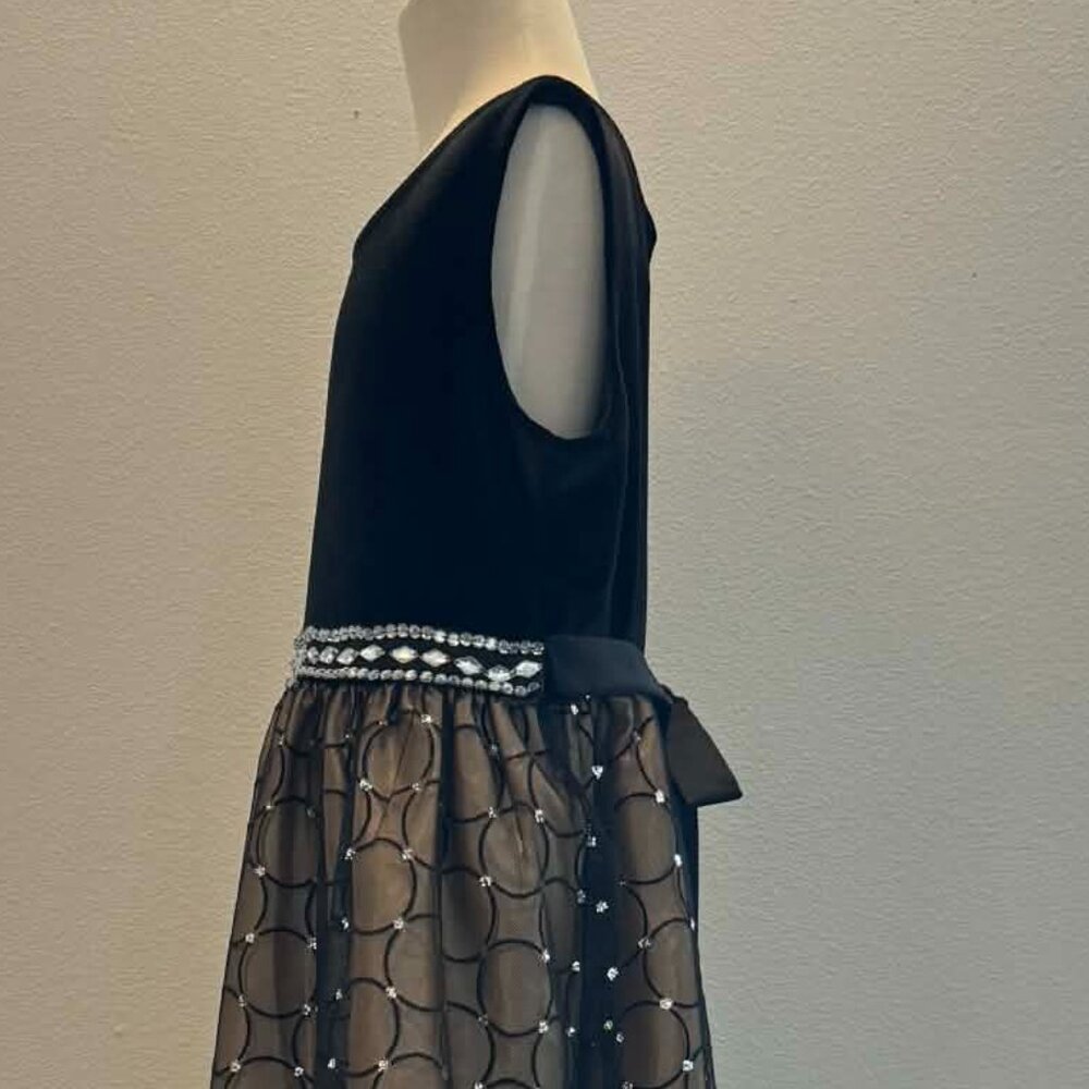 Jane Copeland Girls Black Formal Dress | Tulle Skirt & Rhinestones - Picture 2 of 8